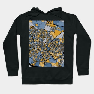 Valencia Map Pattern in Blue & Gold Hoodie